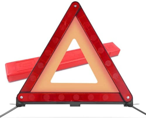 SQUADO - Triangolo Auto Omologato Pieghevole con Custodia Kit di Sicurezza Stradale Segnale di Emergenza Riflettente Catarifrangente Veicolo in Sosta