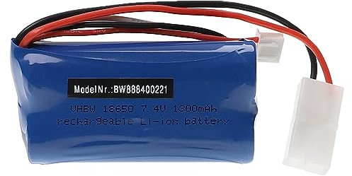 vhbw Akku für Modellbau z.B. Racing Car, Helikopter, Flugzeug (1300mAh, 7,4V, Li-Ion, 71 x 36,5 x 19 mm)