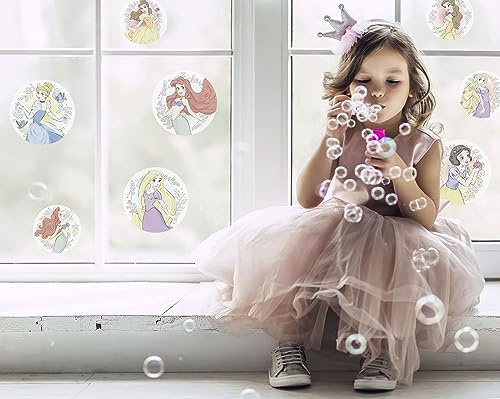 Fenstersticker - Princess Stardust Bubbles - Größe 30 x 30 cm, 2 Bogen - Fensterbild, Kinderzimmer, Kinderzimmerfenster, Disney, Bunt