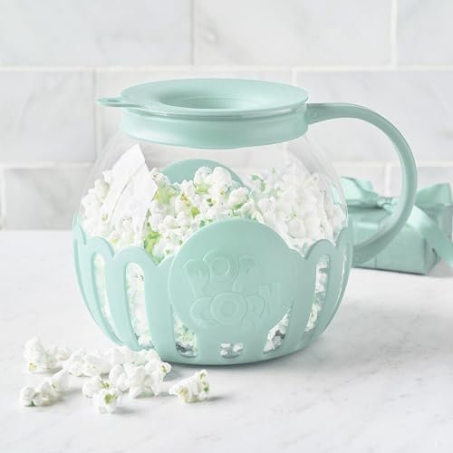 Generic Popcorn Maker Machine | 2.25 Quart Popcorn Popper Bowl With Lid | Microwave Popcorn Popper | Blue Silicone & PP Material | Dishwasher Safe