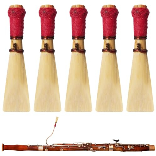Chewtoyo Fagottrohrblätter mittelweich mit Etui für Anfänger und Fortgeschrittene, 5 Stück Instrumentenzubehör Fagott Blätter