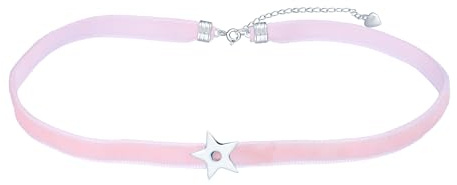 CPSLOVE Damen Stern Halsreife Halskette 925 Silber Ketten mit Stern Anhänger für Mädchen Elegante Choker Ketten mit Schwarze Seil Kette