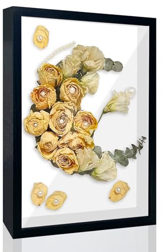 FIHODONE Shadow Box Frame 22.5 X 31.5 X 3cm,Box Frames for Crafts 3D Deep for Tabletop And Wall,Shadow Box Deep Box Frame,A4 Box Frame for Crafts Memorabilia Flower Tickets Medal (Black)