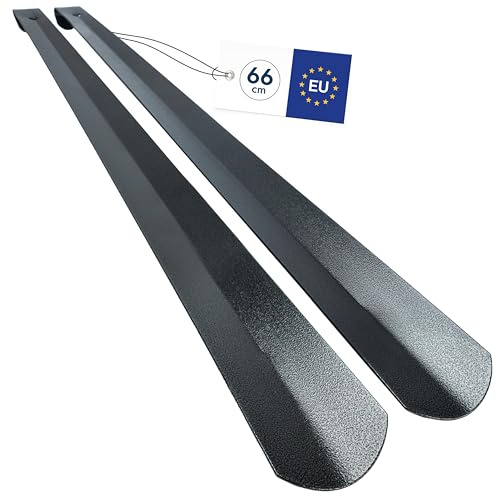 biped skohorn långt metall 66 cm – robust och elegant med hamrad yta – praktiskt hjälpmedel vid påtagning av skor – med upphängningskrok z2797(1x grå)