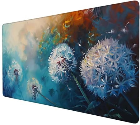 Mauspad Löwenzahn, Mauspad XXL 1000x500 mm, Großes Schreibtischunterlage mit Blume Motiv, Gaming Mousepad mit Einer Speziellen Oberfläche Verbessert Geschwindigkeit und Präzision, für Gaming, Büro Y-0