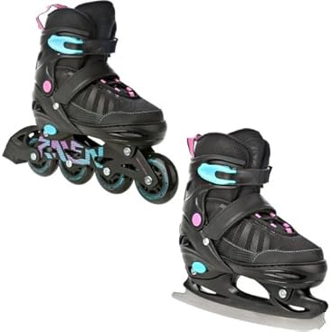 RAVEN Inline Skates Inliner für Kinder und Erwachsene OPTIONAL 2in1 mit Schlittschuhen verstellbar Oxen
