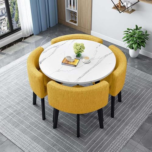 Modernes quadratisches Esstisch-Set mit 4 Stühlen, Mehrzweck-Möbel für Wohnzimmer oder Esszimmer, 6 Personen, Konferenztisch und Stuhl-Kombination, 70 x 70 x 75 cm