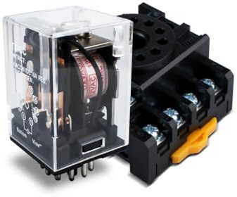 Innfeeltech 1 Pcs AC 12V relé electromagnético de potencia con, 11 Pin 10A relé de bobina con base de calcetín JTX-3C