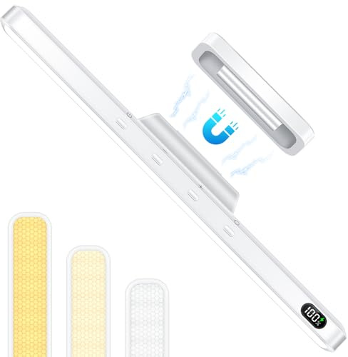 WILLED 3W Under Cabinet Kitchen Lights,Eye-Friendly Mirror Light, 2000mah Under Cupboard Kitchen Lights with Battery Display,Button Control Stick on Light for Cabinet,Closet and Desk