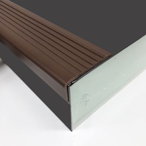 Zenithuxe Nez de Marche Escalier en PVC - Bande Antidérapante 6cm x 2,5cm (Forme en L) - Cornière PVC Découpable pour Contre-Marche & Terrasse