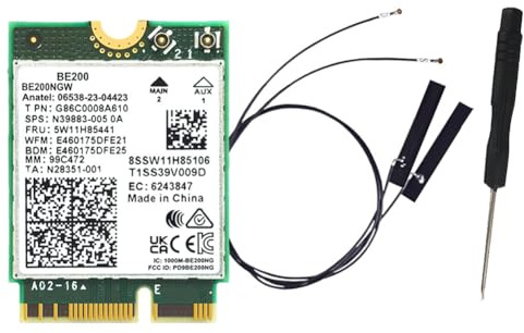 YEHEI WIFI 7 BE200 BE200NGW WiFi Card+Antenna Spare Parts BT 5.4 802.11AX Tri-Band M.2 NGFF Wireless Network Adapter for Win10/11