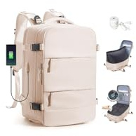 SZLX Sac à Dos Sous Vide Voyage 40x30x20 avec pompe Bagage Cabine 40x30x20 Ryanair Wizz air Easyjet Bagage à Main Sac pour Ordinateur Portable 26 Pouces Femme Homme avec Compartiment Chaussures