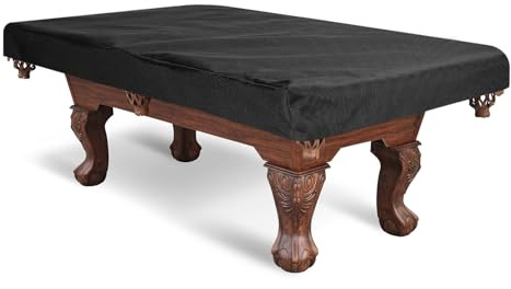 PATIKIL Billiard Pool Table Cover 8 Feet, Oxford Waterproof Outdoor Indoor Dustproof Billiard Table Cover Billiards Accessories for Protecting Pool Table Home Club Bar, Black