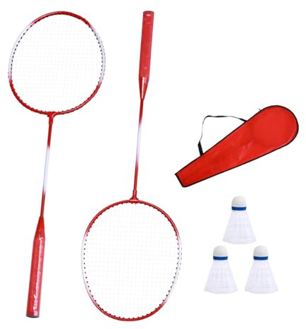 2 Badmintonschläger für stabile Spieler, Badmintonschläger für 2 Spieler, Badminton-Set aus Legierung, Outdoor-Zubehör, für Outdoor, Garten, Spiel am