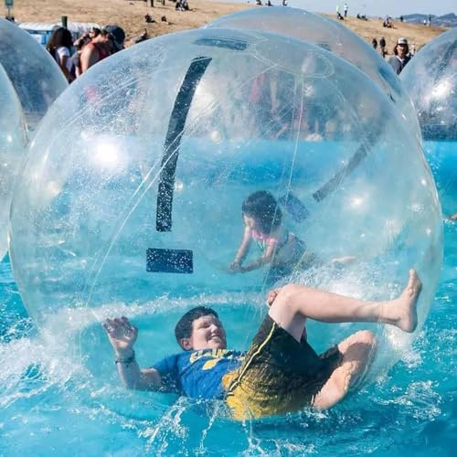 GAYAYAS Pelota Inflable para Caminar sobre el Agua, Bola Zorb Inflable con Cremallera, Pelota Zorb Impermeable de PVC, Pelota para Caminar sobre el Agua para Playas y Piscinas,1.5m