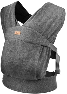 CUBY Babytrage Baby Neugeboren ab Geburt -Ergonomische Babytrage Die ideale Wahl für die Für Babys 3.5-15 kg Das ideale Geschenk für junge Eltern zur Entlastung (Dunkelgrau)