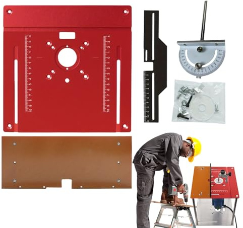 Table de fraisage, plaque d'insertion en alliage d'aluminium, portable, table de défonceuse | Pour débutants, amateurs et professionnels pour couper, ébavurer et ébavurer