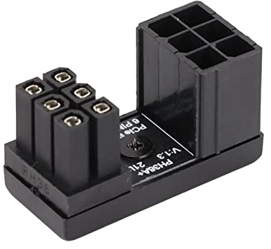 Naroote Connecteur coudé à 180 Degrés, évite Les Courts-Circuits, Carte Graphique, Alimentation Stable en U à 6 Broches, Direction à 180 ° pour Carte Graphique de Bureau (PH36A+ 1PCS)