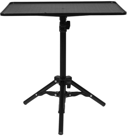 STOBAZA Soporte de Proyector Ajustable con Trípode de Aleación Resistente, Altura 32-60cm, Adecuado para Escritorios y Espacios Reducidos, Diseño Compacto y Estable