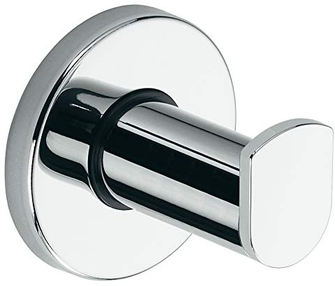 Keuco Plan Handtuchhaken, 5,1 cm, Metall verchromt, Made in Germany, für Handtücher und Bademäntel, inkl. Schrauben und Dübel, Wandhaken zum Bohren | Made in Germany, für Handtücher und Bademäntel, inkl. Schrauben und Dübel, Wandhaken zum Bohren