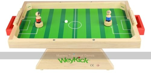 Weykick Piccolo 7200G / Magnetfußball für 2 SpielerInnen / Holz / Spielfläche: 53,5 x 33,5 cm / 2 Fußballspieler mit Führungsmagneten