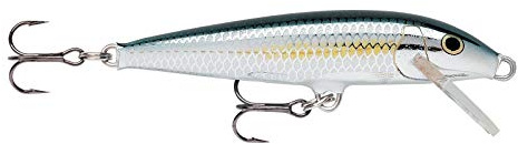 Rapala Classic Angelköder, Floater, Größe: 5cm/3g, schwimmender Süßwasserköder, Schwimmtiefe: 0,6-1,2m, Angelgerät mit Balsa-Konstruktion, Ukelei ALB