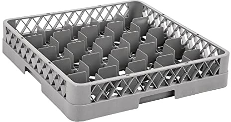Vogue Glass Rack 25 Compartments - Commercial Glasswasher Basket Tray F613 | Fits glasses up to 93mm wide, stacks easily to save space, and supports optional height extenders for tall stemware.