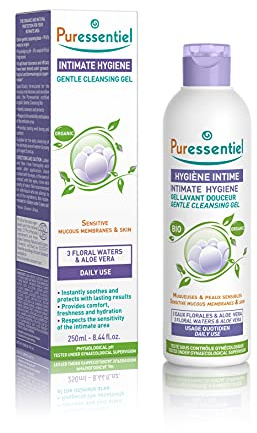 Puressentiel - Hygiène Intime - Gel Lavant Douceur aux 3 eaux florales et à l'aloé vera - Bio - Hypoallergénique - Usage quotidien pour muqueuses et peaux sensibles - 250 ml