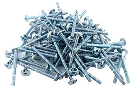 100 Pack Rok Hardware #8 x 2 Slotted Machine Thread Phillips Sqaure Drive Break Away Long Truss Head Screws