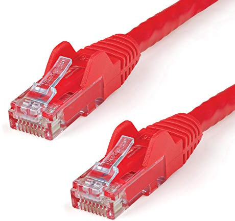StarTech.com 5m CAT6 Ethernet Cable - Red CAT 6 Gigabit Ethernet Wire -650MHz 100W PoE++ RJ45 UTP Category 6 Network/Patch Cord Snagless w/Strain Relief Fluke Tested UL/TIA Certified (N6PATC5MRD) | Gold-plated RJ45, Patch Cable, Ethernet Cord, 250Mhz, UTP, Strain Relief, 10Gbps speeds, 24AWG copper, UTP Network