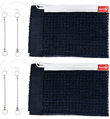 Sanung C-X1 Table Tennis Net Set, 2 Pieces Ping Pong Mesh Net with Chain for Indoor and Outdoor Training Competition Use, Easy to Set Up, Navy Blue
