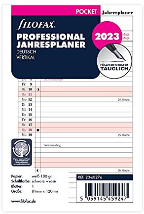 Filofax Pocket Prof. Planner 2023 (Deutsch) - Miniaturformat