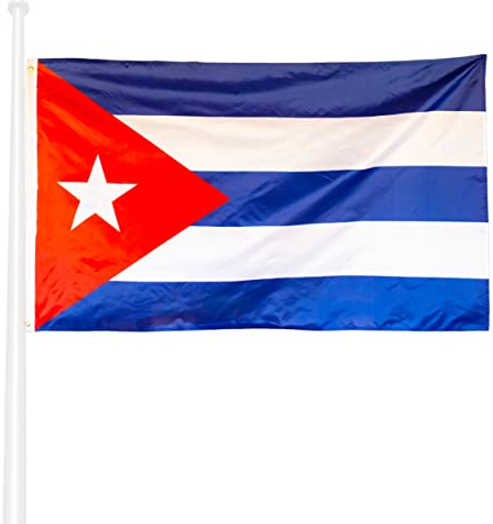 KliKil Bandera de Cuba - Bandera 150x90cm Poliéster - Resistente a UV y Agua - Fácil Colocación con 2 Ojales Metálicos - Ideal para Celebraciones, Decoraciones y Eventos