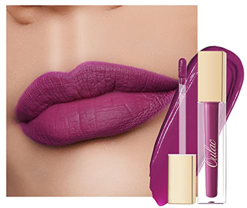 Oulac Matte Liquid Purple Lipstick for Women, Violet Long Lasting Lip Stain, Waterproof Highly Pigmented Creamy Formula Lipstick with Vitamin E, Vegan, 4.5ml (M15)