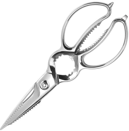 MITSUMOTO SAKARI 8.5 Inch Kitchen Scissors & Poultry Shears, Heavy Duty All Steel, Removable for Chicken, Fish, Bones