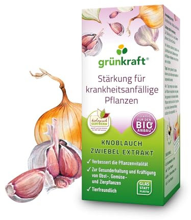 Grünkraft Extrait d'ail et d'oignon 200 ml – Concentré pour jusqu'à 40 l de solution de pulvérisation – Avec verre doseur – Fabriqué en Autriche