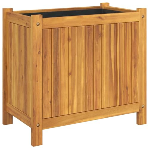 vidaXL Pflanzkübel mit Einlage 54x31x50 cm Massivholz Akazie