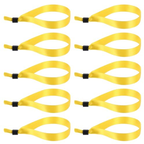 PATIKIL 100Pcs Bracelets de Poignet Jetables en Tissu Réglables pour Événements Jaune