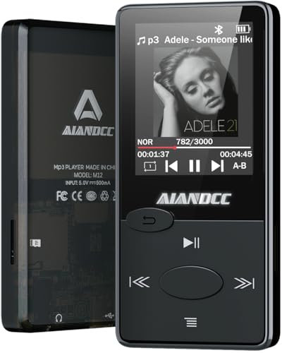 Mp3-spelare med Bluetooth 5.3 HiFi-ljud, Mp3-spelare med FM-radio, mini-musikspelare 32G för barn vuxna, hörlurar ingår, TF-kort kan sättas in
