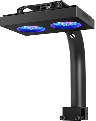 NICREW HyperReef 100 Gen 2 Luz LED para Acuarios Marinos, Iluminación 100W para Corales SPS/LPS y Peceras de Agua Salada, Espectro Mejorado con Violeta y Azul, 5 Canales Programables