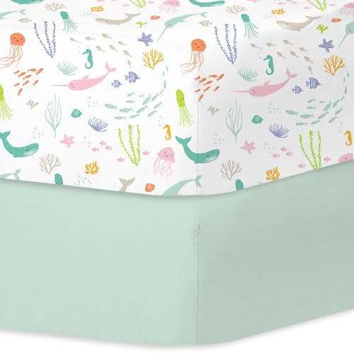 Little Grape Land Spannbettlaken 70x140cm, 2er Set Babybett Kinderbett | Weiche Mikrofaser, atmungsaktiv, mit 360° Rundum-Gummizug, Oeko-TEX zertifiziert und pflegeleicht für den täglichen Gebrauch.
