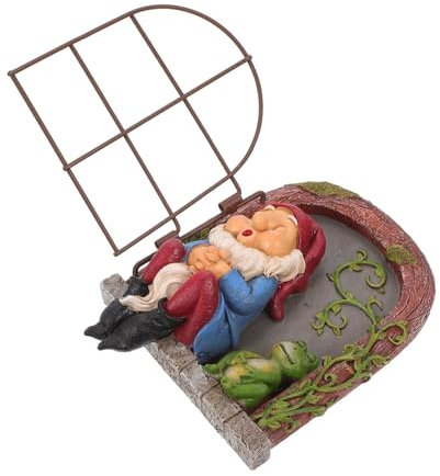 BAZEITFLOW Statue Suspendue Résine Nain De Jardin Endormi pour Arbre Décoration Maison Et Jardin Figurine Féérique Miniature Et Colorée