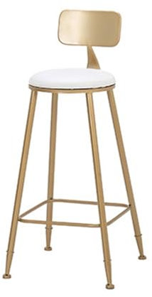 Xumh2024-3 Barhocker Tresenhocker Hohe Barhocker Haushalt Eisen Einfache Freizeit Gold mit Rückenlehne Barhocker Moderner Barstuhl Küchenhocker