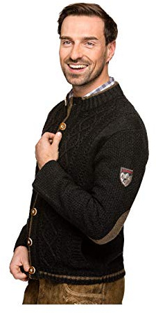 Stockerpoint Herren Anton Trachtenstrickjacke, anthrazit, 52