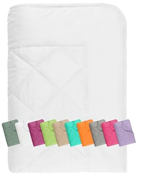 npluseins Sommerdecke 135x200 cm - dünne und leichte Bettdecke für den Sommer – Kühl schlafen – ideal für Camping Outdoor Garten und Gäste - 1180.1542, ca. 135 x 200 cm, weiß