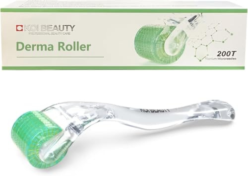 KOI BEAUTY Derma roller 1.0 – 200 ECHTE NADELN, Professionelles Microneedling Roller für Hautpflege für Mann Frau zuhause, Bartroller Needling Roller für kopfhaut Haare Gesicht &Körper