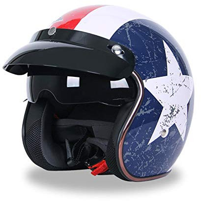 DJCALA Vintage Deluxe“ · Jet-Helm · Motorrad-Helm Roller-Helm Scooter-Helm Moped Mofa-Helm ECE Genehmigt Halbhelme Chopper Retro Vespa Pilot Biker Mit Visier Für Erwachsene Männer Frauen