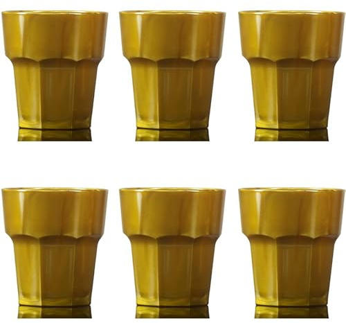 BBP Rocks Tumbler Gold - Reusable Polycarbonate Plastic - 256ml/9oz - Pack of 6