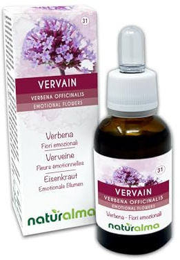 Vervain eller Järnört (Verbena officinalis) Emotionella blommor eller Bachblommor Naturalma - 30 ml droppar - Alkoholfritt flytande extrakt - Blommessenser - Vegansk