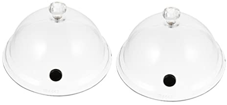 2Pcs Cloche Dome Cover Infuser Cloche Bell Jar Glass Glass Cake Bread Display Cover for Infuser Smoker 16X16X10CM